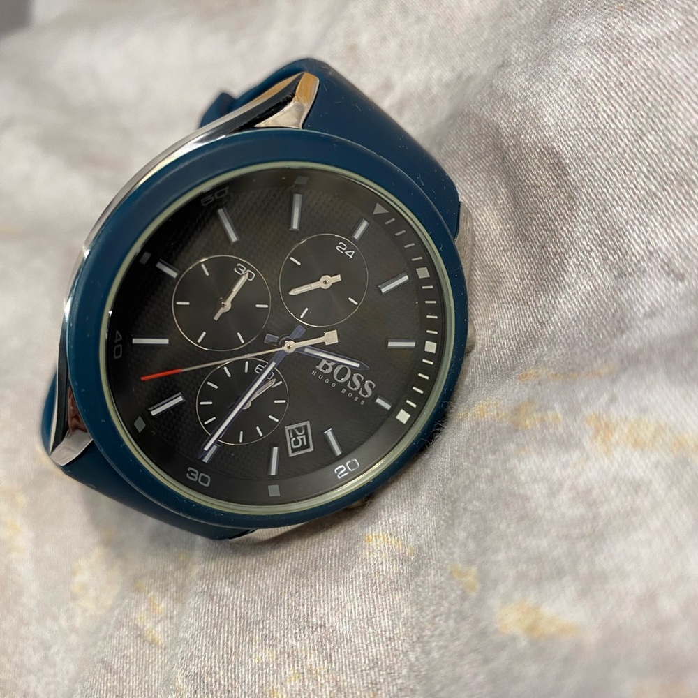 Hugo Boss Blue Watch with rubber straps